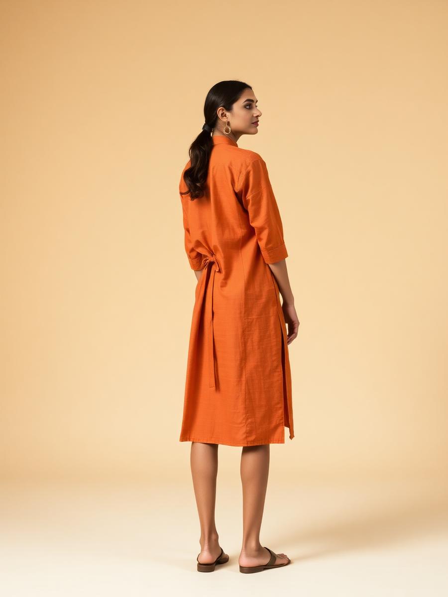Terracotta tie-back short kurti